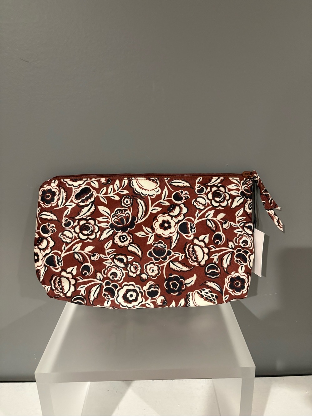Vera Bradley Rust Floral Zip Cosmetic Pouch